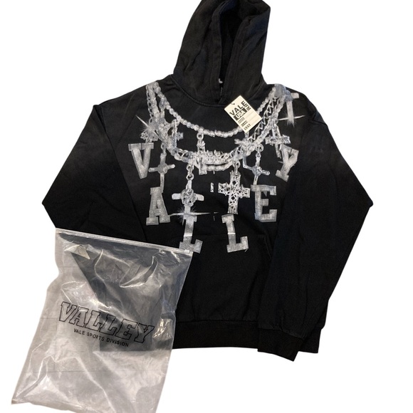 Vale Bejeweled Big Chain Hoodie Large